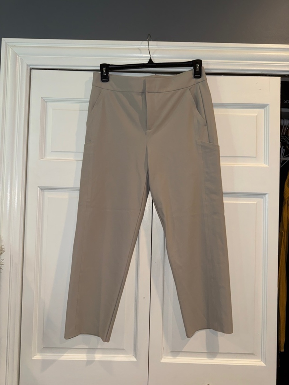 Athleta Straight-Leg Crop Pants in Light Taupe